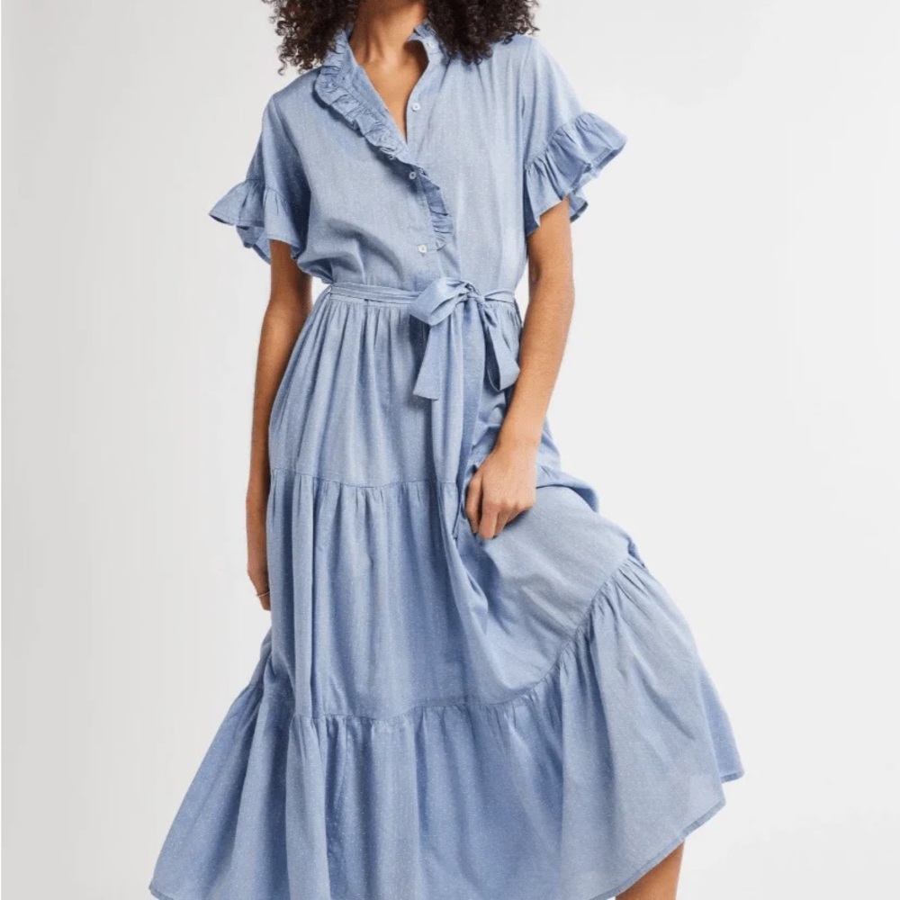 Mille Victoria dress in chambray dot